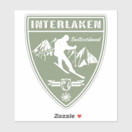 Ski Interlaken Schweiz Aufkleber