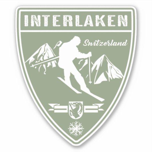 Ski Interlaken Schweiz Aufkleber (Vorderseite)