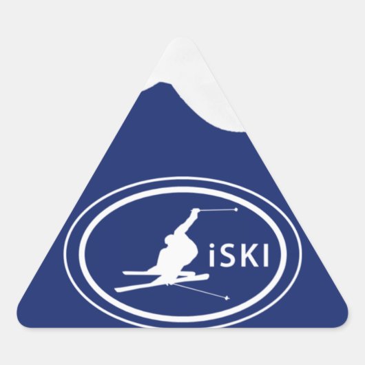 Ski iSKI Oval Tag Dreieckiger Aufkleber (Vorderseite)