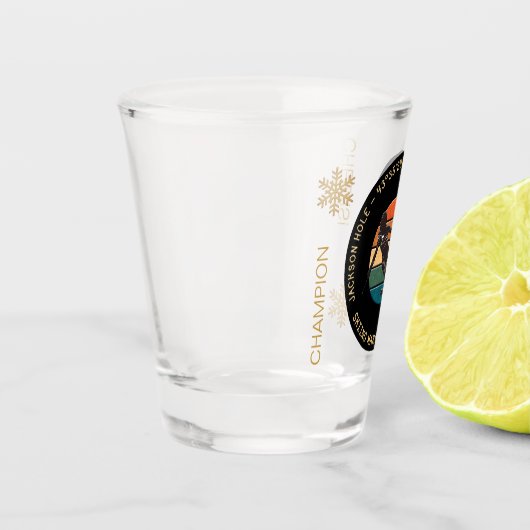 Ski Jackson Hole, Wyoming - weibliches Skiergesche Schnapsglas (Links)