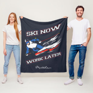 Ski jetzt arbeiten später Ski Fans neu Fleecedecke