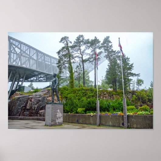 Ski Jump in Oslo, Norwegen Poster (Vorne)
