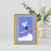 Ski jumper a feiertagspostkarte (Stehend Vorderseite)