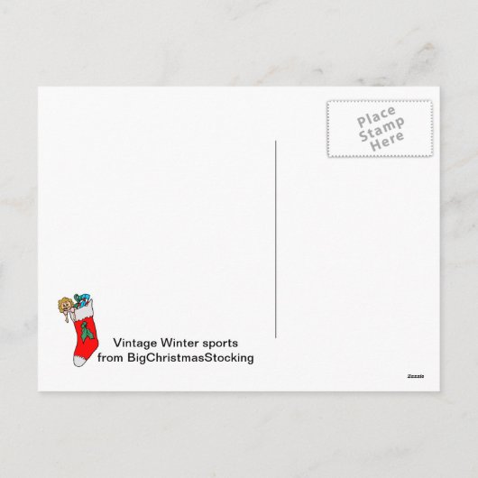 Ski jumper a feiertagspostkarte (Rückseite)