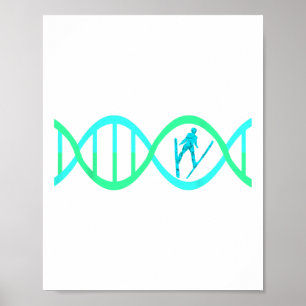 Ski Jumper Dna Ski Jumping Skier Athlete Skifahren Poster