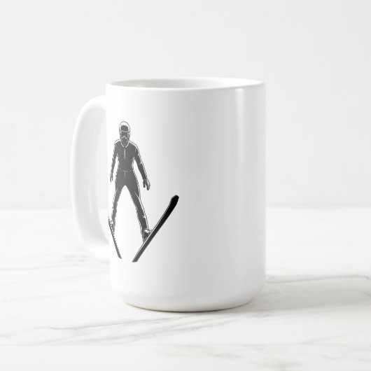 Ski Jumper Silhouette Kaffeetasse (Vorderseite Links)