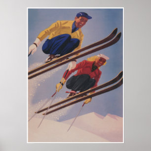 Ski Jumpers Retro Vintages Skiposter Poster