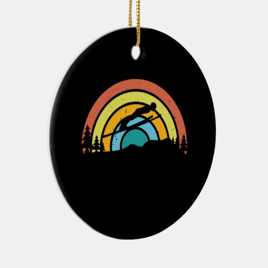 Ski Jumping Retro Keramik Ornament (Rechts)