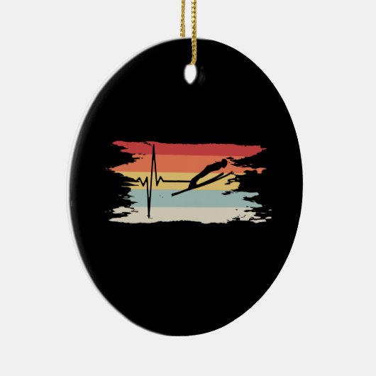 Ski Jumping Retro Keramik Ornament (Rechts)