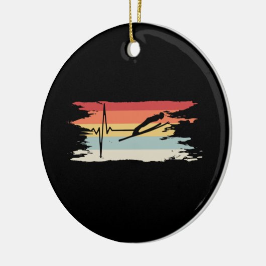 Ski Jumping Retro Keramik Ornament (Links)