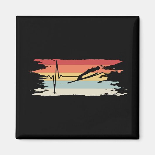 Ski Jumping Retro Magnet (Vorne)