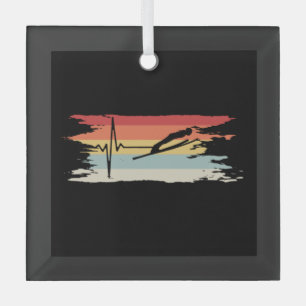 Ski Jumping Retro Ornament Aus Glas
