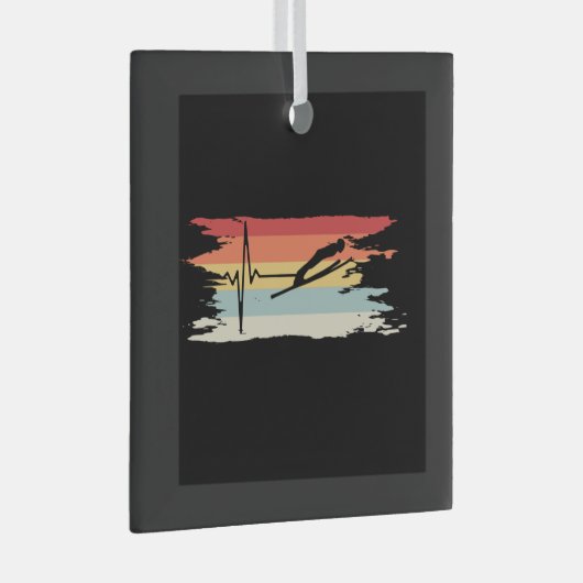 Ski Jumping Retro Ornament Aus Glas (Vorderseite Rechts)