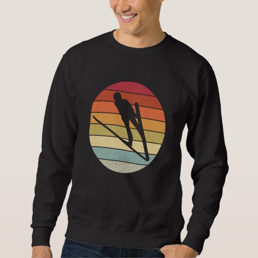 Ski jumping retro ski flying ski vacation sport sk sweatshirt (Vorderseite)