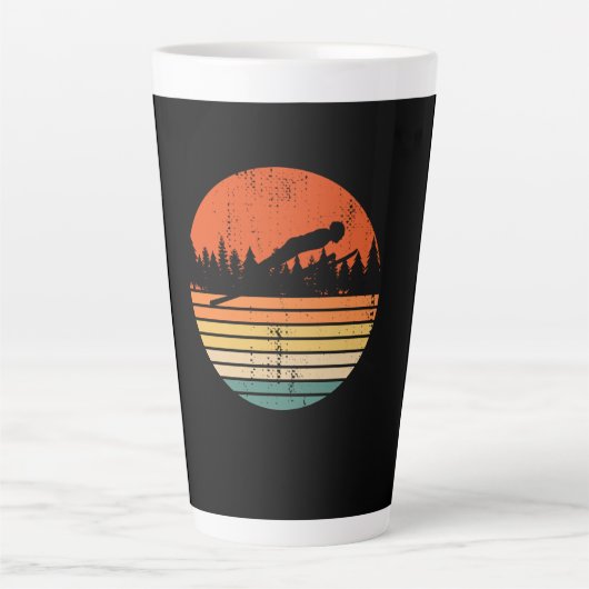 Ski Jumping Retro Ski Jumper Geschenk Milchtasse (Vorderseite)