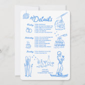 Ski Junggeselinnen-Abschied Ausflug Letzten Toast Einladung (Rückseite)