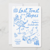 Ski Junggeselinnen-Abschied Ausflug Letzten Toast Einladung (Vorderseite)