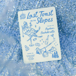 Ski Junggeselinnen-Abschied Ausflug Letzten Toast  Einladung