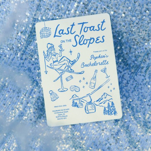 Ski Junggeselinnen-Abschied Ausflug Letzten Toast Einladung