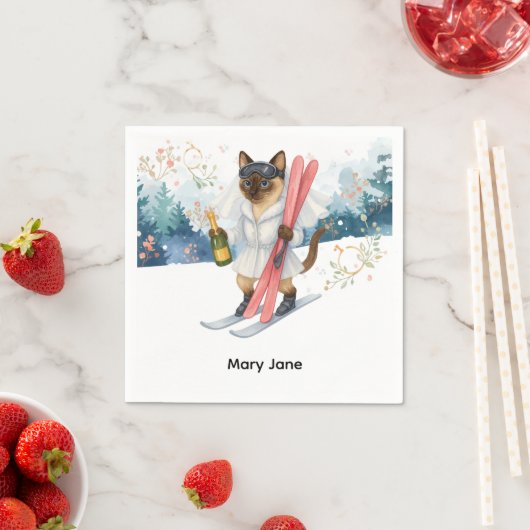 Ski Junggeselinnen-Abschied Bridge auf der Piste N Serviette (Beispiel)