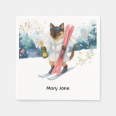 Ski Junggeselinnen-Abschied Bridge auf der Piste N Serviette (Vorderseite)