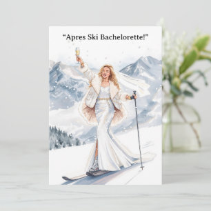 Ski-Junggesellinnen-Wochenende Braut auf den Piste Einladung