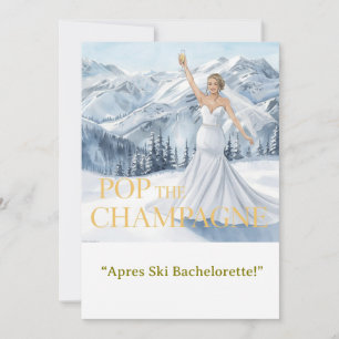 Ski-Junggesellinnen-Wochenende Braut auf den Piste Einladung