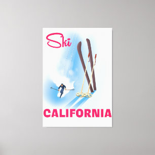 Ski-Kalifornien-Reiseposter Leinwanddruck