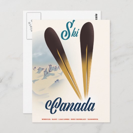 Ski Kanada Postkarte (Vorne/Hinten)