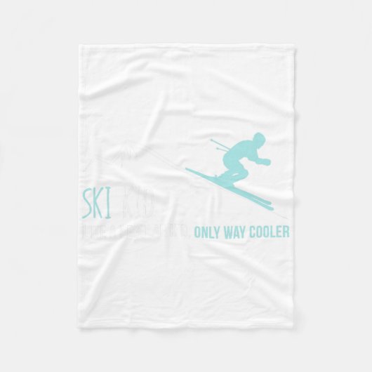 Ski Kid Funny Niedliches Winterskigebiet Geschenk Fleecedecke (Vorderseite)
