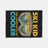 Ski Kid Like A Regular Kid But Cooler Skiing Lover Fleecedecke (Vorderseite (Horizontal))