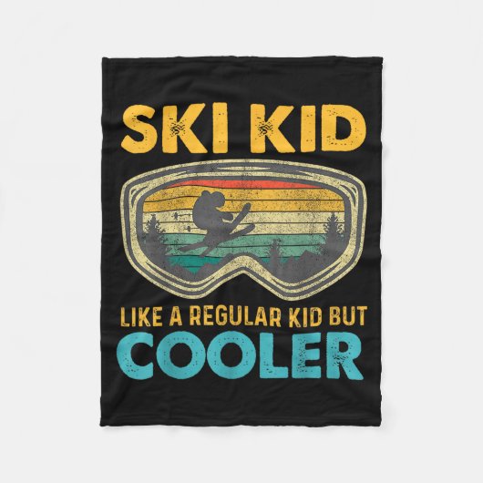 Ski Kid Like A Regular Kid But Cooler Skiing Lover Fleecedecke (Vorderseite)