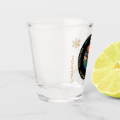 Ski Killington, Vermont - Frau Skier, Gelber Text Schnapsglas (Links)