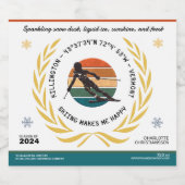 Ski Killington, Vermont - Lady Skier, Schwarzer Te Schaumweinetikett (Einzelnes Label)