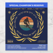 Ski Killington, Vermont - Man Skier, gelber Text Weinetikett (Einzelnes Label)