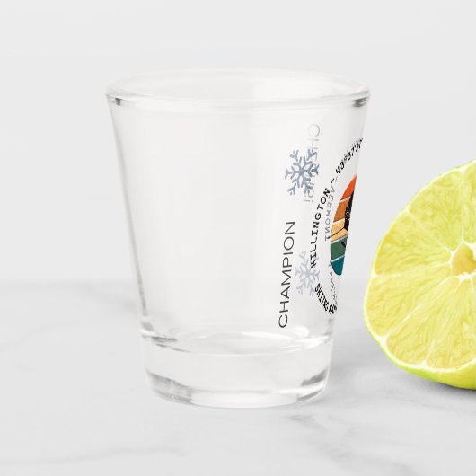 Ski Killington, Vermont - Man Skier, Schwarzer Tex Schnapsglas (Links)