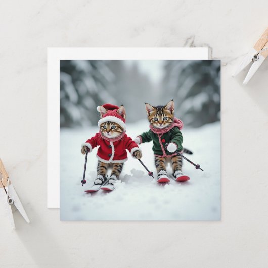 ski kitty catmas karte (Vorderseite/Rückseite Beispiel)