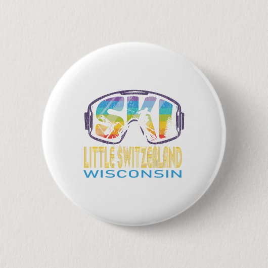 Ski Kleine Schweiz Wisconsin Skiurlaub Button (Vorderseite)