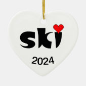 Ski-Kleines Herz Keramik Ornament (Vorne)