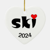 Ski-Kleines Herz Keramik Ornament (Hinten)