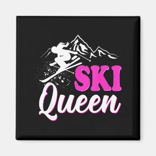 Ski-Königin Wintersportlerin Skifahren Snowboarden Magnet