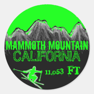 Ski-Kunstaufkleber Mammoth Mountain Kalifornien Runder Aufkleber