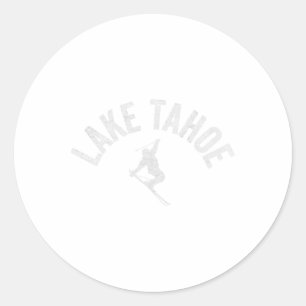 Ski Lake Tahoe Ca Alpinski Vintage Ski Tahoe Ca Runder Aufkleber