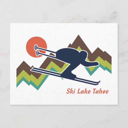 Ski Lake Tahoe Postkarte (Vorderseite)
