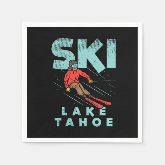 Ski Lake Tahoe Serviette (Vorderseite)