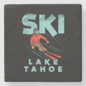 Ski Lake Tahoe Steinuntersetzer (Vorderseite)