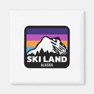 Ski Land Fairbanks Alaska Skifahren Snowboarden Fa Magnet