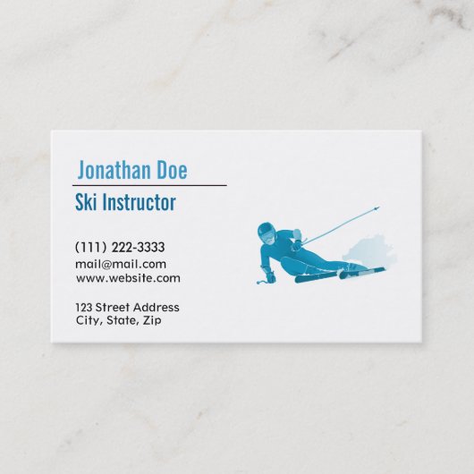 Ski-Lehrer-Visitenkarte Visitenkarte (Vorderseite)
