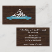 Ski-Lehrersnowy-GebirgsVisitenkarten Visitenkarte (Vorne/Hinten)