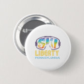 Ski Liberty Pennsylvania Skiurlaub Button (Vorne & Hinten)